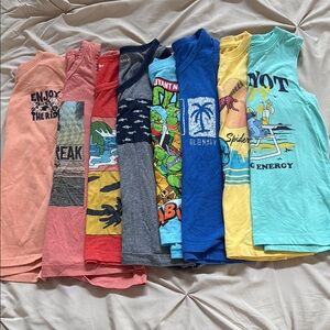 Kids Summer Lot - 8 Multicolor Bundle Sizes Xs 4/5 - 6/7 boys summer tanks